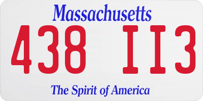 MA license plate 438II3