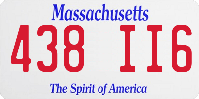 MA license plate 438II6