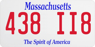 MA license plate 438II8