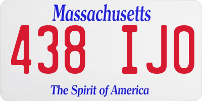 MA license plate 438IJ0
