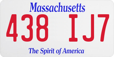 MA license plate 438IJ7