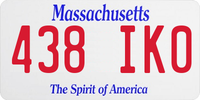 MA license plate 438IK0
