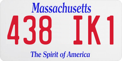 MA license plate 438IK1