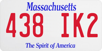 MA license plate 438IK2