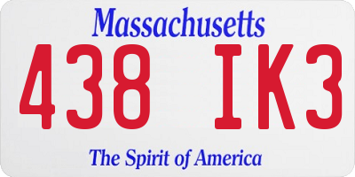 MA license plate 438IK3