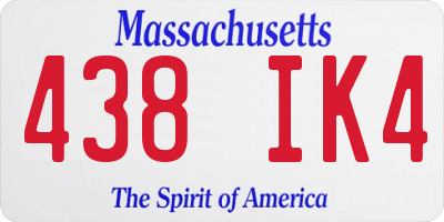 MA license plate 438IK4
