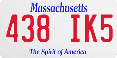 MA license plate 438IK5