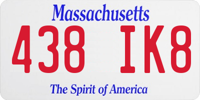 MA license plate 438IK8