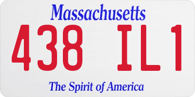 MA license plate 438IL1