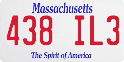MA license plate 438IL3