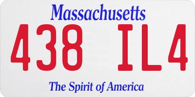 MA license plate 438IL4