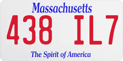 MA license plate 438IL7