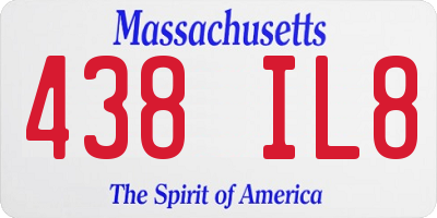 MA license plate 438IL8