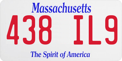MA license plate 438IL9