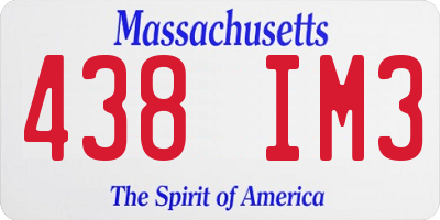 MA license plate 438IM3