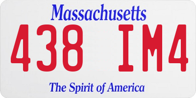 MA license plate 438IM4