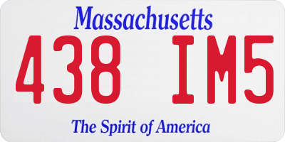 MA license plate 438IM5