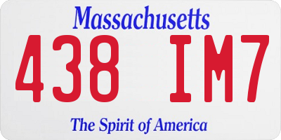 MA license plate 438IM7