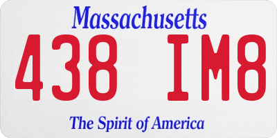 MA license plate 438IM8