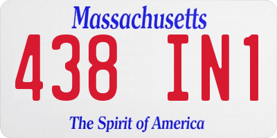 MA license plate 438IN1
