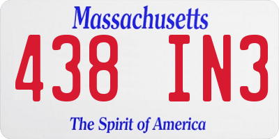 MA license plate 438IN3