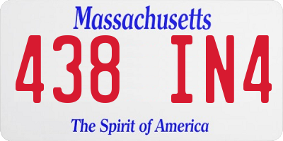 MA license plate 438IN4