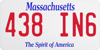 MA license plate 438IN6
