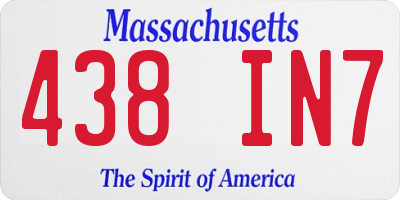MA license plate 438IN7