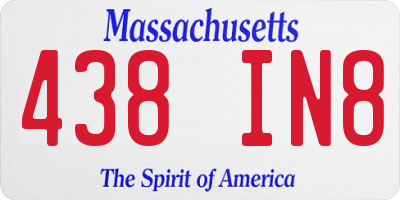 MA license plate 438IN8