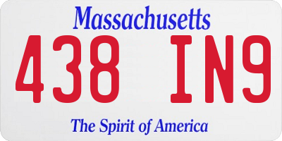 MA license plate 438IN9