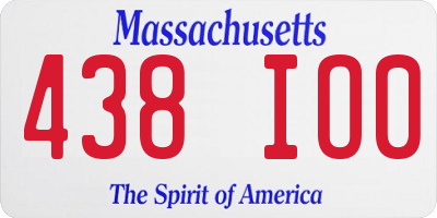 MA license plate 438IO0