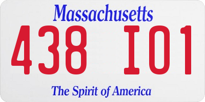 MA license plate 438IO1