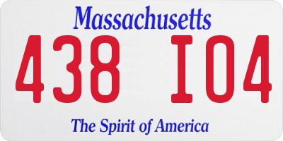 MA license plate 438IO4