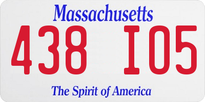 MA license plate 438IO5
