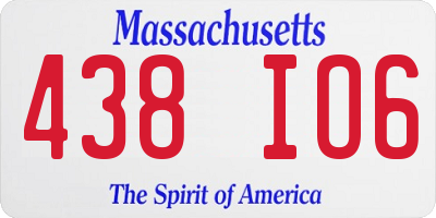 MA license plate 438IO6
