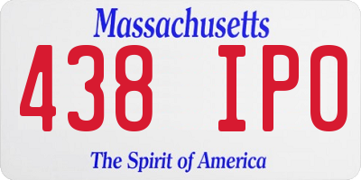 MA license plate 438IP0
