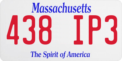 MA license plate 438IP3