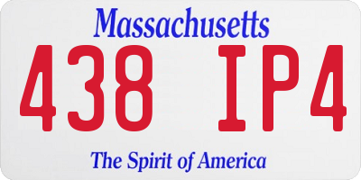 MA license plate 438IP4