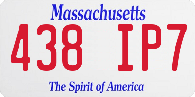 MA license plate 438IP7