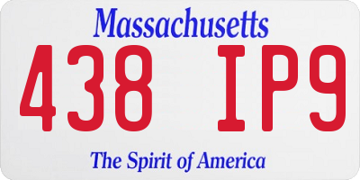 MA license plate 438IP9