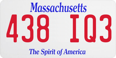 MA license plate 438IQ3