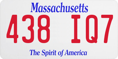 MA license plate 438IQ7