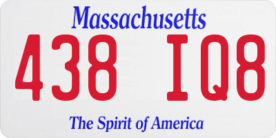 MA license plate 438IQ8