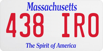 MA license plate 438IR0