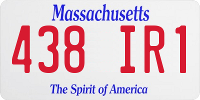 MA license plate 438IR1