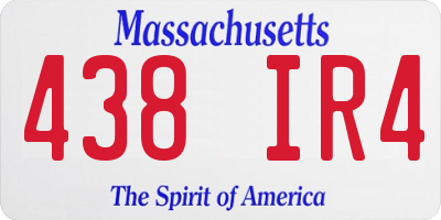 MA license plate 438IR4