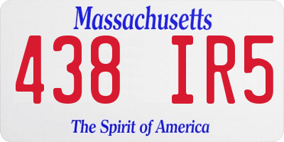 MA license plate 438IR5
