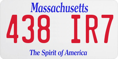 MA license plate 438IR7