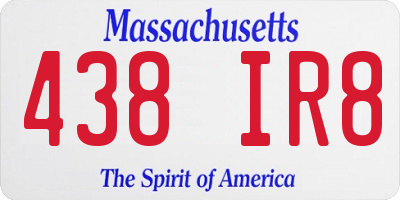 MA license plate 438IR8