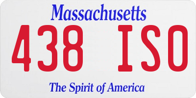 MA license plate 438IS0